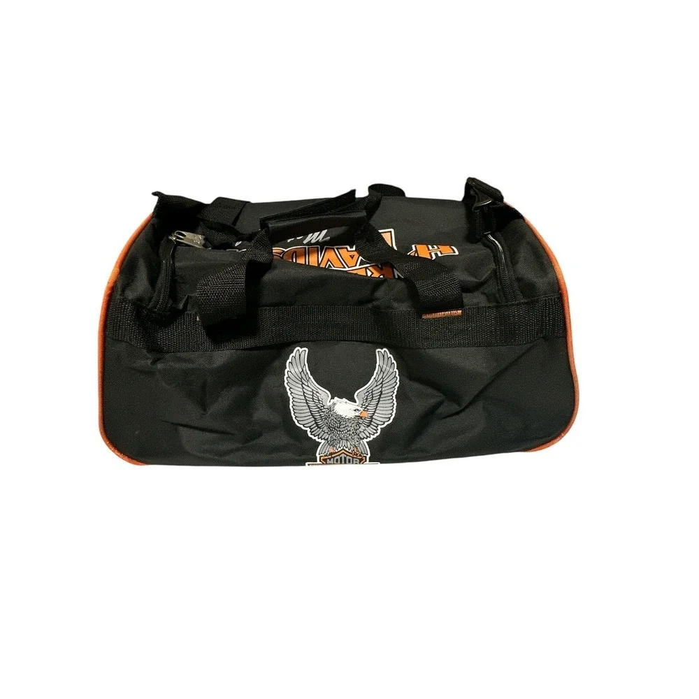 Harley-Davidson Motorcycles‎ Eagle Logo Black & Orange Durable Travel Duffle Bag